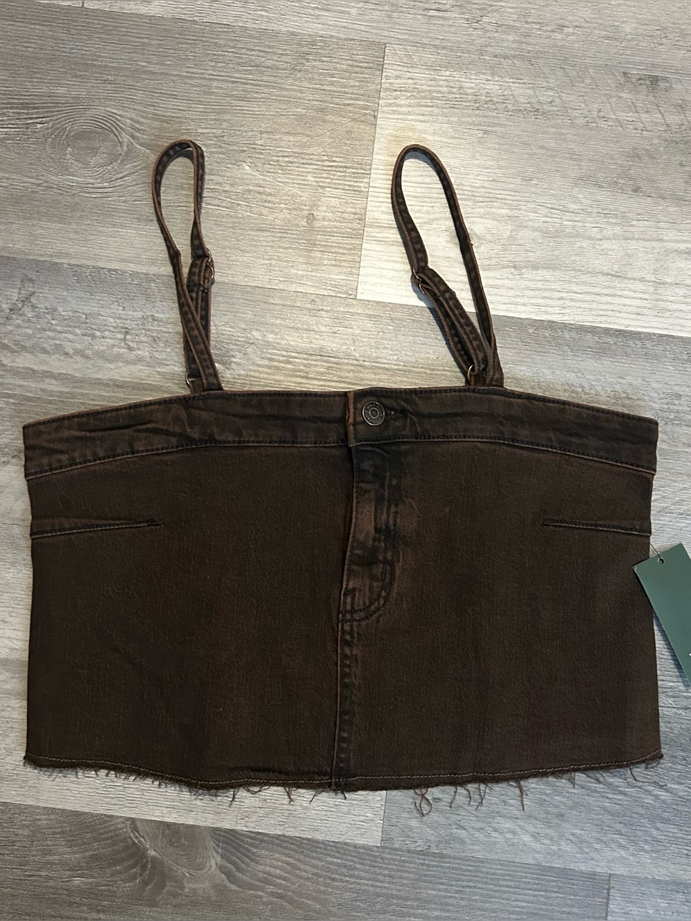 NWT Small Wild Fable Brown Denim Jean Crop Top